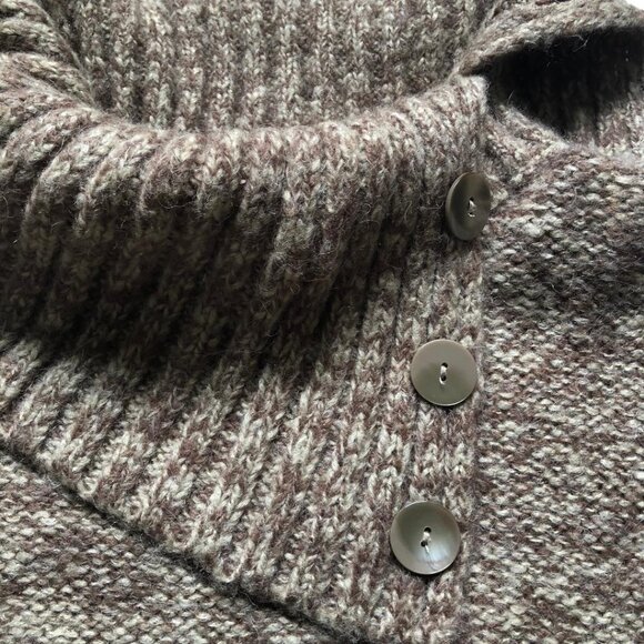 Like love, Brown & White knit, cowl-neck, wool/alpaca blend, sweater, Sz: Small - Picture 4 of 9